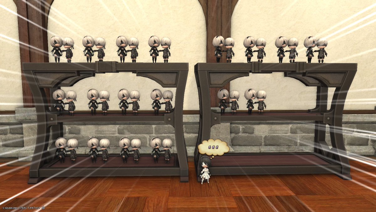 mofu_nier's tweet photo. 14のとぅびぬい&amp;えずぬい、手に入るたびに棚に並べてる https://t.co/99ZzngSsMR