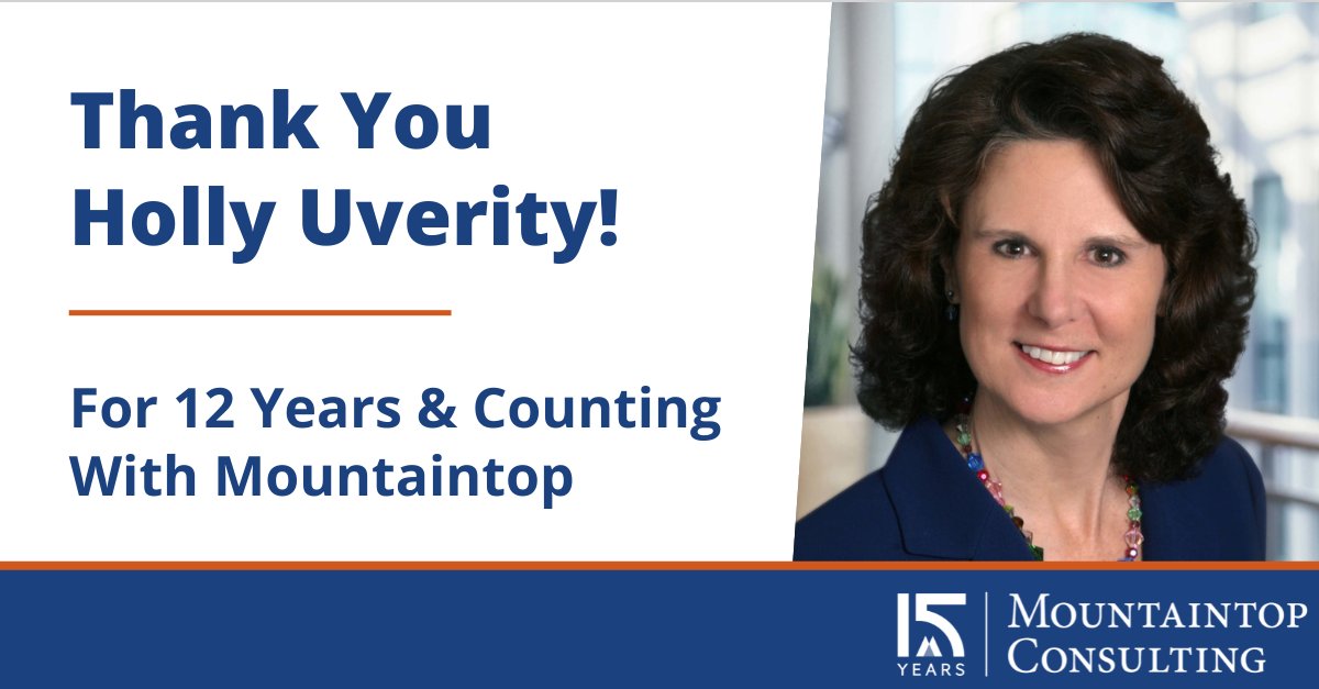 Happy 12th <a href="/mtopconsulting/">Mountaintop</a> partnership anniversary to Holly Uverity. Holly is our go-to time management and productivity expert. Her guidance on systems, tools, and approaches for time management, productivity, and organization is practical magic. Thank you, Holly!