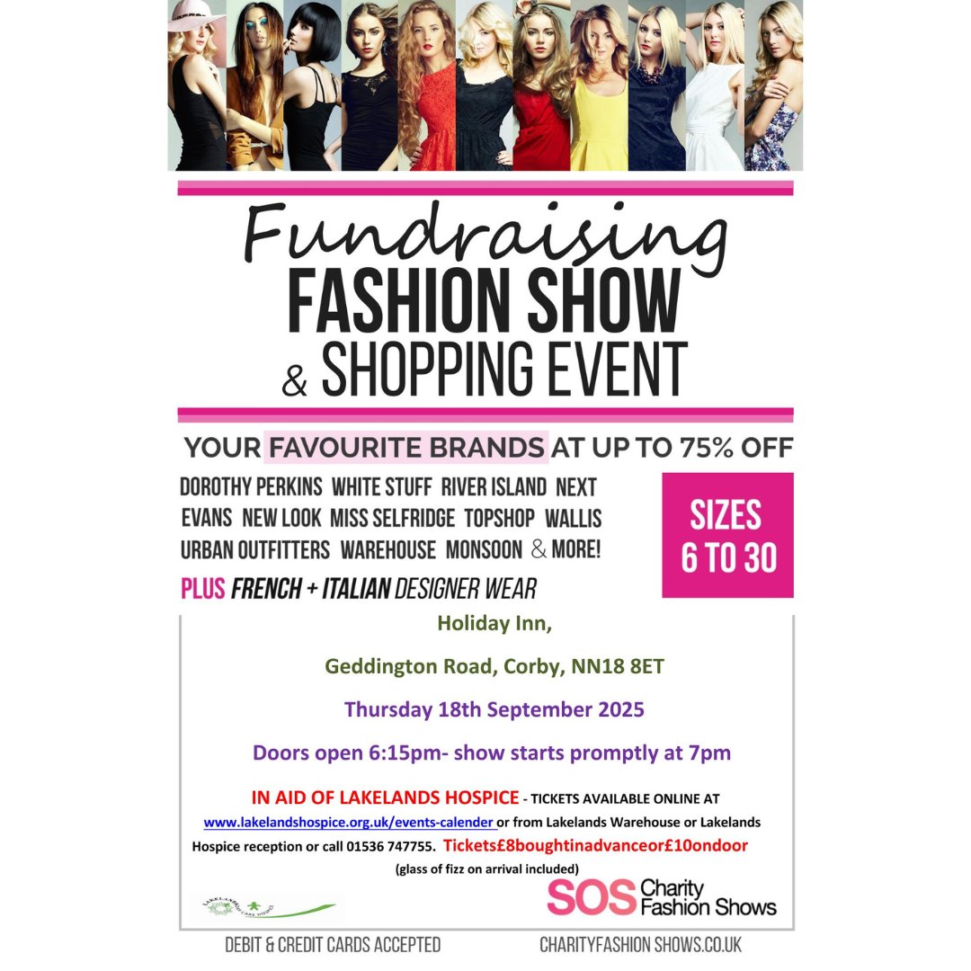 This time next week you could be sipping fizz and bagging up to 75% off top brands 🥂🛍️

All while supporting Lakelands Hospice!✨

Find out more &amp; get your tickets 👇
ow.ly/oCMr50WV6L4

#FashionShow #Fundraiser #LakelandsHospice