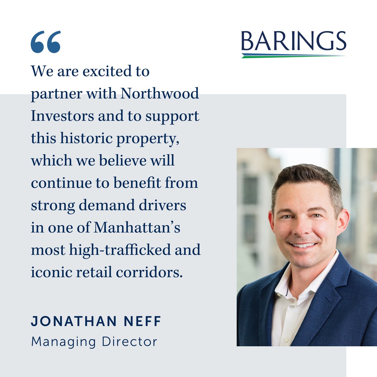 Barings today announced it has provided a $230 million refinancing for 520-524 Broadway, a collection of two mixed-use buildings spanning 235,000 SF in Manhattan’s SoHo District. 

Read more here: ow.ly/5N9q50WV7oP