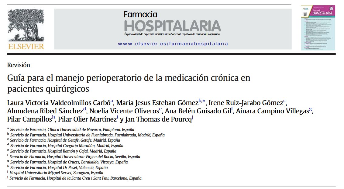 🆕Nueva Guía para el manejo perioperatorio de la medicación crónica en pacientes quirúrgicos <a href="/grupofaquirsefh/">Grupo FaQuir</a>

Recomendaciones basadas en evidencia sobre:
❗️Qué fármacos suspender o mantener
❗️Cuándo reintroducirlos tras la cirugía
❗️Inmunoterapia, fitoterapia y suplementos