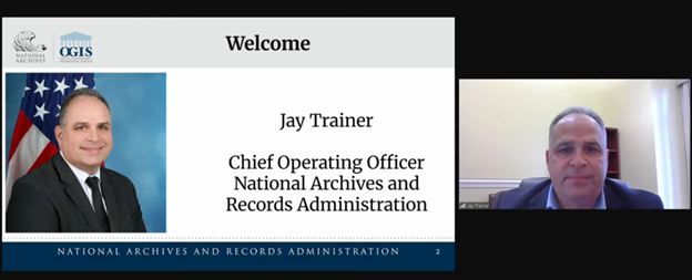 NARA COO Jay Trainer is offering opening remarks to the #FOIA Advisory Committee. Join us for today's meeting at: youtube.com/live/HPHGBV0Yb…