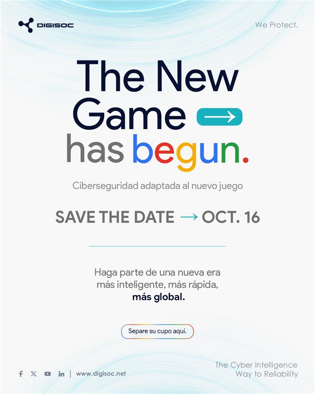 digisoc_mdr's tweet image. 🚀 El nuevo juego de la ciberseguridad comienza...
Ese día revelaremos un movimiento que cambiará las reglas y marcará un nuevo estándar en la protección digital.
🎮 Save The Date → Oct. 16
👉 Pre-regístrese ahora y asegure su acceso: digisoc.net/the-new-game-h…