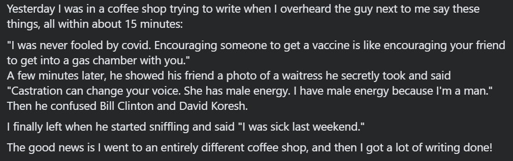 JasonHuls's tweet image. This is my experience from yesterday. Writer struggles! #WritingCommunity #WriteLife