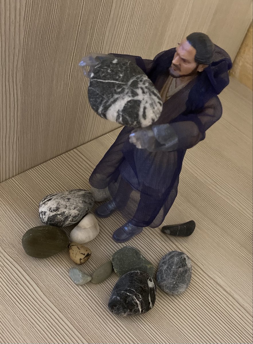The installation is called "Qui-Gon and the stones," not the kyber crystals, but still!