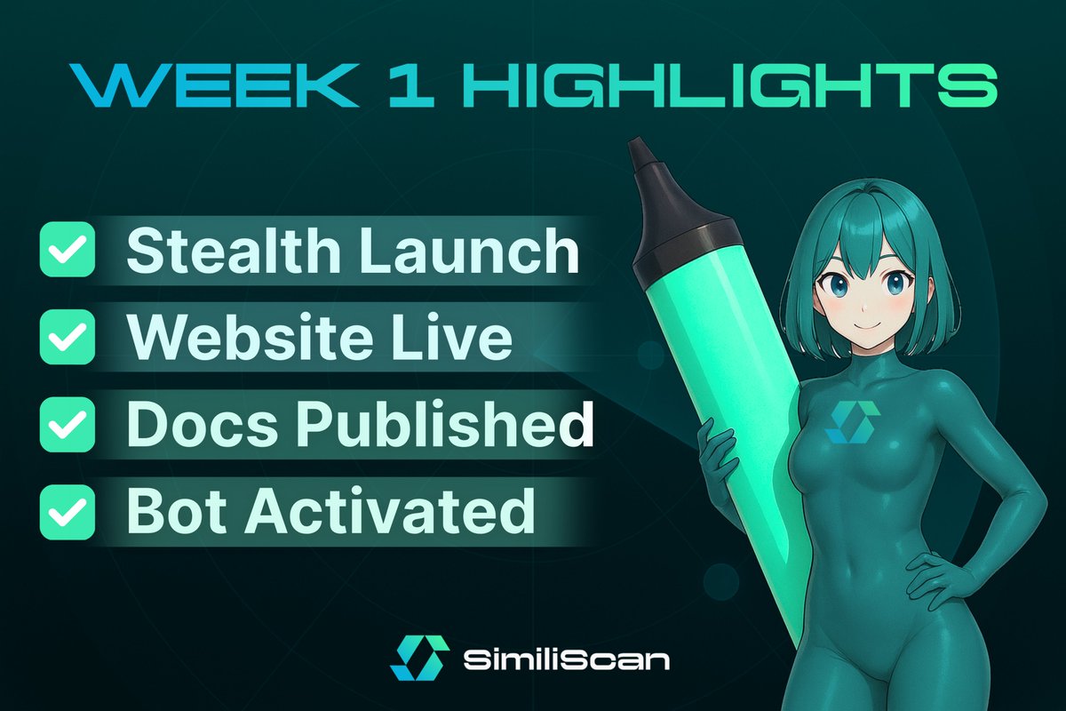 One week after our stealth launch, an incredible community of SimiliScanners has come together:

460 Telegram members
220 Followers on X
230 Bot users
180 $SMS holders

We’re just getting started.