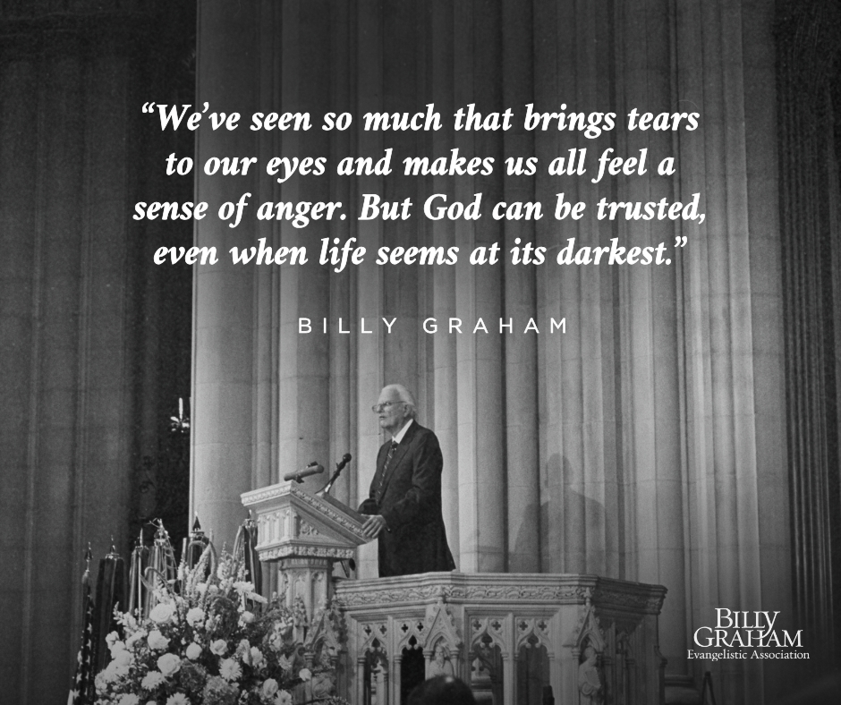 Just days after #September11, <a href="/BillyGraham/">Billy Graham</a> spoke powerfully about hope, faith, and the love of Jesus Christ when he addressed the nation from Washington, D.C. His words are still powerful and relevant more than 20 years later. #NeverForget