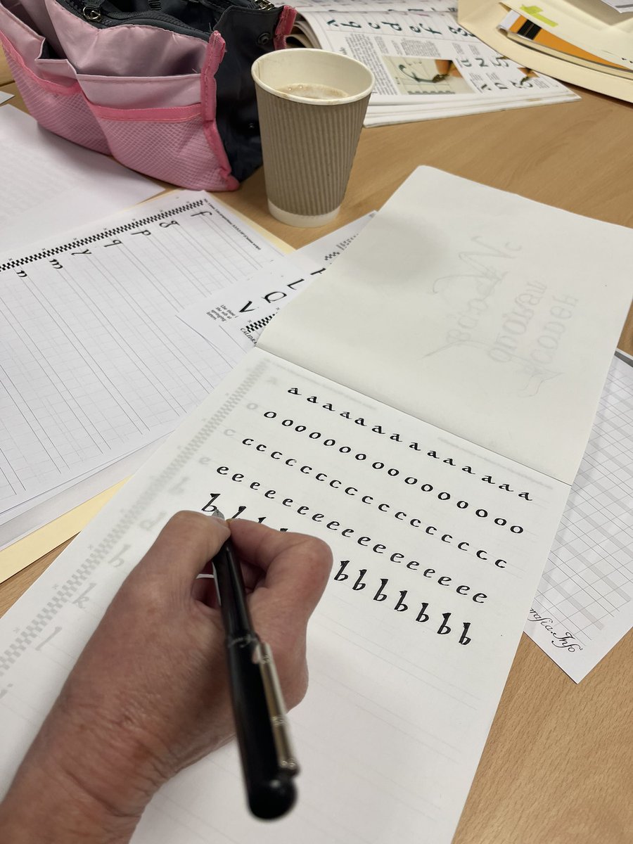 My weekly groups are back and the Thursday folks have opted to study Carolingian minuscules this term. #calligraphy #medievalscripts