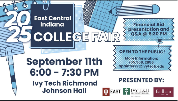 College Fair tonight <a href="/IvyTechRichmond/">Ivy Tech Richmond</a> 
We will see you there!