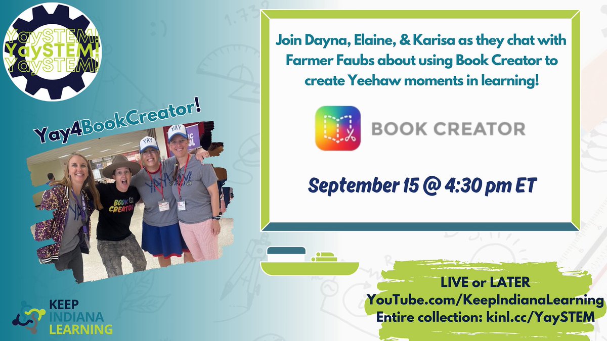 🎉When I say that we are excited for our show with <a href="/farmerfaubs/">Farmer Faubs 🤠+🌈</a> on Monday that is an understatement! Join us for some FUN as we chat all things creativity &amp; Yeehaw moments! <a href="/BookCreatorApp/">Book Creator from Kami</a> <a href="/YaySTEM/">YaySTEM!</a> 🎉