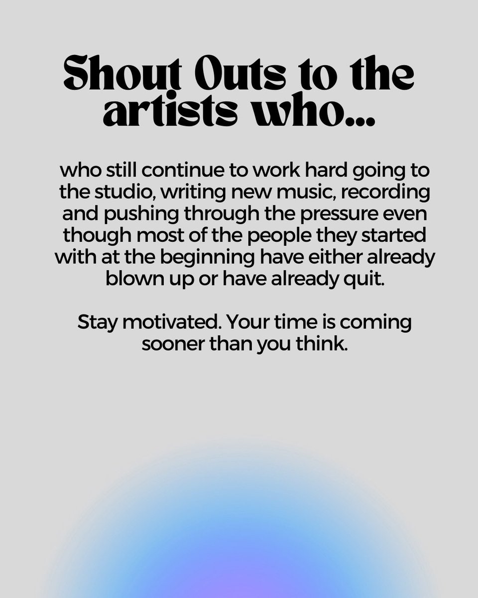 thisartistlink's tweet image. Dear artist, keep grinding and stay ready. Your time is coming. 

#musicmarketing #artistdevelopment #dearartist