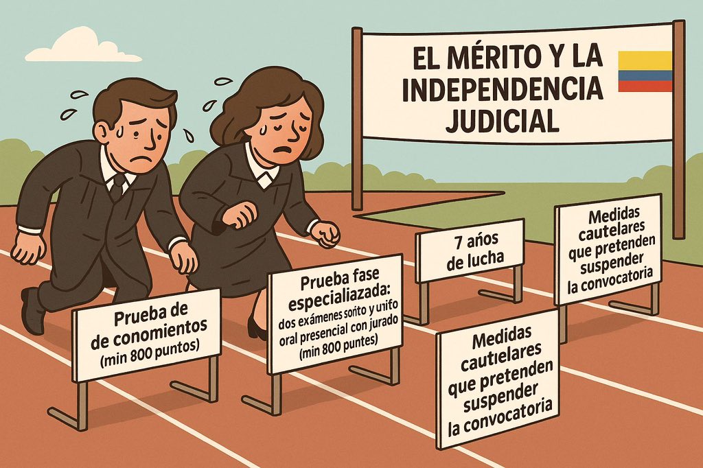 Sballess's tweet photo. 🏃‍♂️🏃‍♀️ La #Convocatoria27 parece una carrera interminable: exámenes de 8h, pruebas escritas, orales, 7 años de espera y medidas cautelares.
La meta es clara: mérito e independencia judicial 🇨🇴
#JuecesPorMeritoYa #PorMeritoNoPalanca #NoesUnCaprichoEsUnDerecho https://t.co/nbPNDuMcY7