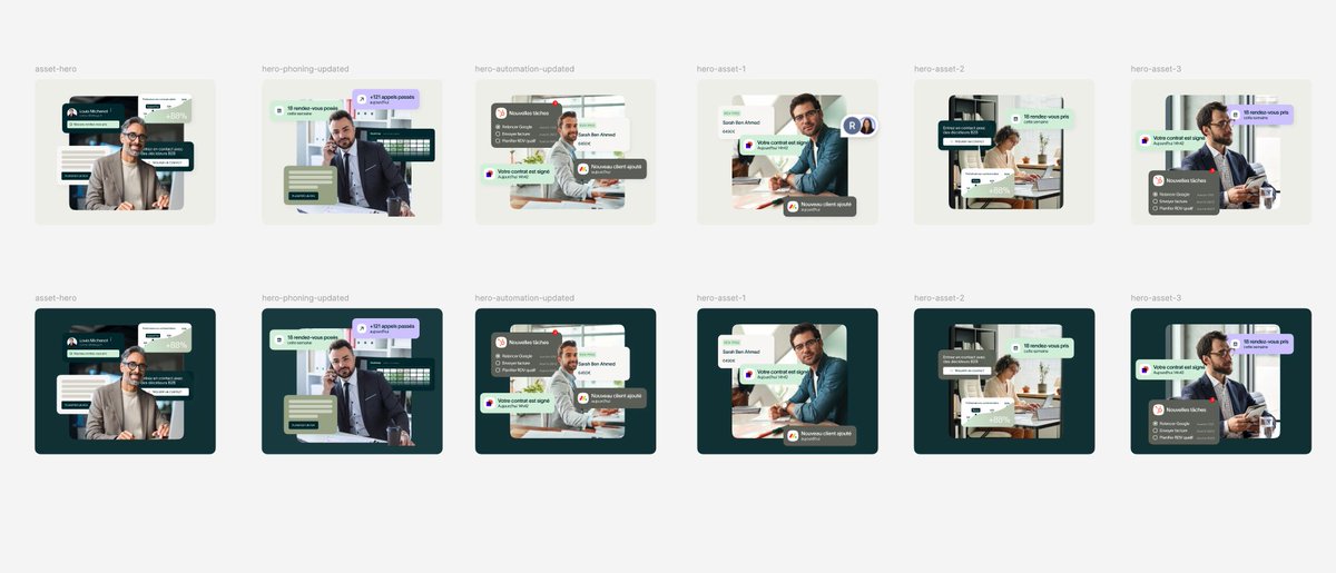 Dans le cadre du scaling &amp; de la stratégie SEO du site Oltega pour <a href="/eneadn_/">Enéa</a>  on bosse sur un set d'illustrations de hero section 

Le but c'est d'avoir différentes combinaisons light/dark, protagoniste &amp; assets pour déployer rapidement des pages SEO 

Made at <a href="/Larampe_std/">La rampe std</a>