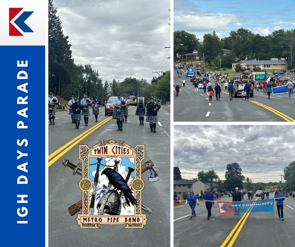 KeyCommunityIGH's tweet image. We had a blast at the Inver Grove Heights Days Parade! 🎉

Huge thanks to the Twin Cities Metro Pipe Band for bringing the energy and the beats as we marched in our community. 💙

#InverGroveHeightsDaysParade #KeyCommunityBank #LocalMatters #TwinCitiesMetroPipeBand