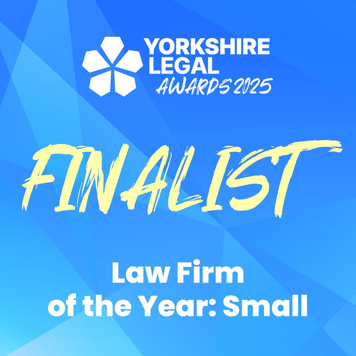 Congratulations to this year's finalists for the Law Firm of the Year (Small) category at the upcoming #YLAwards:

<a href="/BailoranSols/">Bailoran Solicitors</a>  
<a href="/HallBrownLaw/">Hall Brown Family Law</a> 
HanLawCo
Hägen Wolf
Howarths
<a href="/MarkelLawUK/">Markel Law LLP</a>  
Mason Thomas Law 
<a href="/LeviSolicitors/">Levi Solicitors LLP</a> 
<a href="/Morrishlaw/">Morrish Solicitors</a>