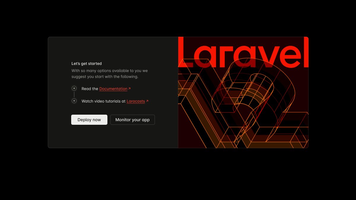 iamdavidhill's tweet image. This welcome screen is one of my favourite things I've designed at Laravel 🫶