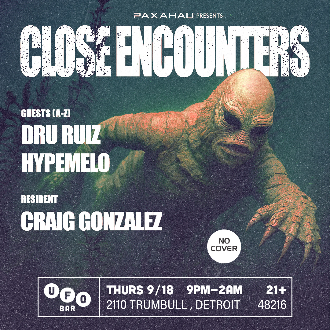 paxahau's tweet photo. TRANSMISSION RECEIVED 📡⁠Close Encounters rises from the deep at UFO Bar on Thurs 9/18.⁠
⁠
Res Craig Gonzalez steers the Main Room w. interstellar voyagers Dru Ruiz + Hypemelo 🐙⁠
⁠
After the EMAD activities fade, the signal stays strong. Close Encounters awaits. No cover https://t.co/efSApATRSe