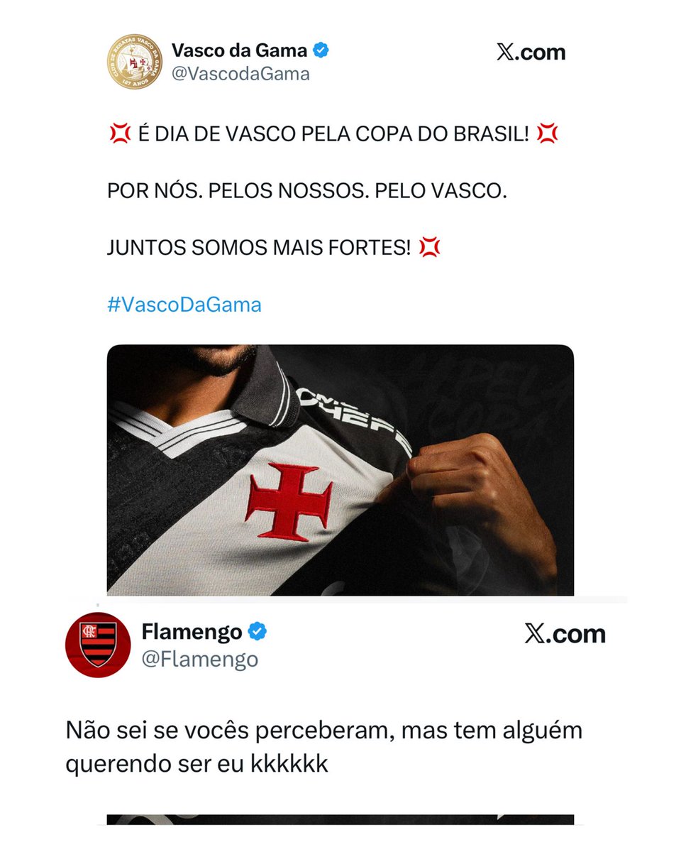 DoentesPFutebol's tweet photo. E esse comentário do perfil do Flamengo na postagem do Vasco?

Rivalidade em dia! https://t.co/3NLbxT4EgJ