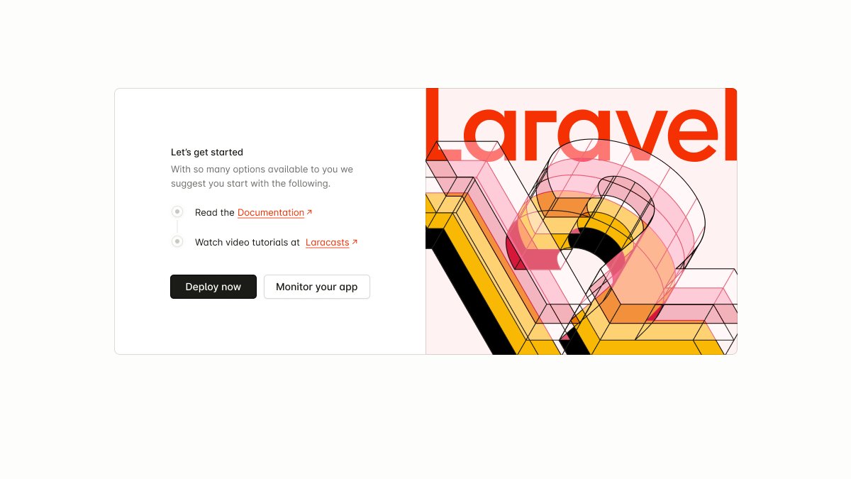 iamdavidhill's tweet image. This welcome screen is one of my favourite things I've designed at Laravel 🫶