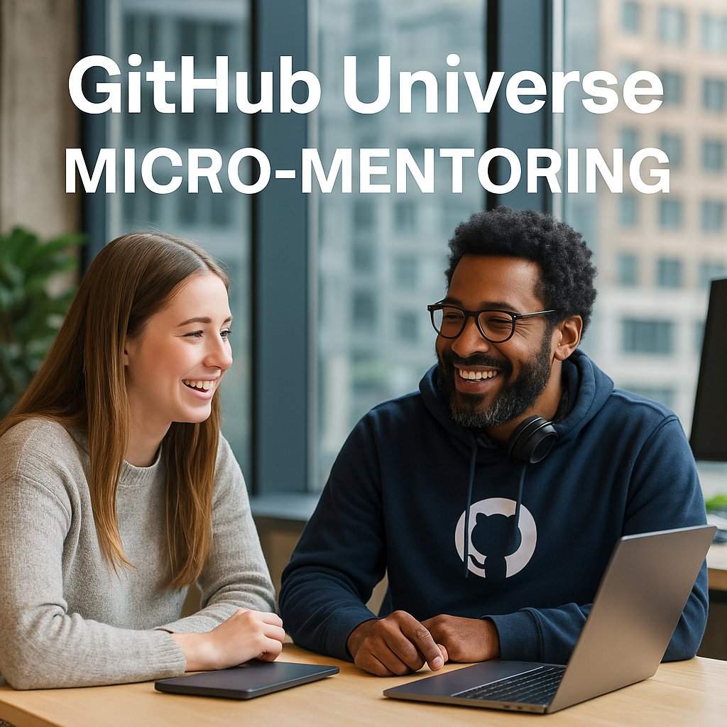 GitHubEducation's tweet image. Students: get resume tips, career guidance, or skill-building advice directly from a GitHub employee in a 1:1 micro-mentoring session!
🗓️ Oct 20–31, ahead of #GitHubUniverse
🎓 Open worldwide to students 18+
⏳ Apply by Sept 19: gh.io/ghummapp25