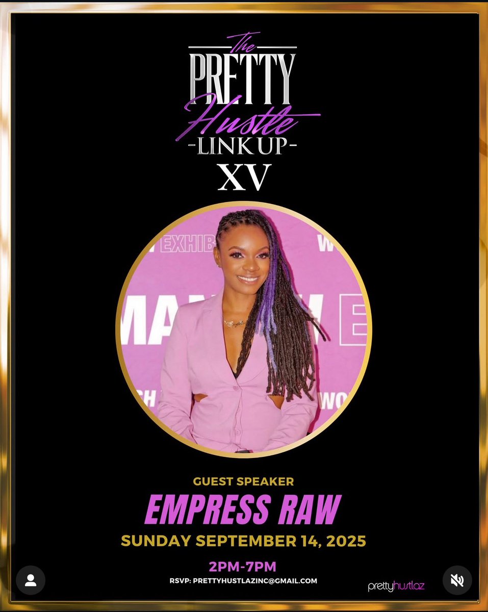 This Sunday I will be a guest speaker @ The Pretty Hustle Link up! On the media panel💕RSVP and come out and network 💕