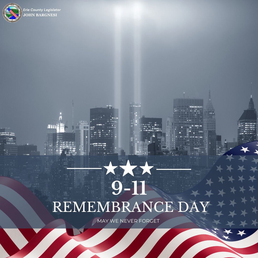 JohnBargnesiJr's tweet photo. 24 years later, we remember the lives lost on September 11, 2001, and honor the courage of first responders, service members &amp; everyday heroes. May we never forget their sacrifice or the strength that carried us forward. 🇺🇸 #NeverForget #September11 https://t.co/wsYsa5rrx6