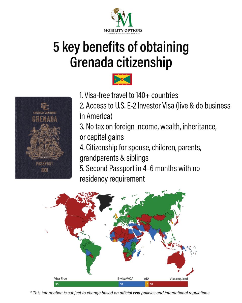 moptionsltd's tweet photo. Whether you are a business owner, investor, frequent traveller, or looking for a plan B - second passport is your gateway to global freedom.

DM us to learn which country fits your goals best!

info@moptions.org

#caribbean #citizenshipbyinvestment #secondpassport #Globalmobility https://t.co/FhFQCGxHrI