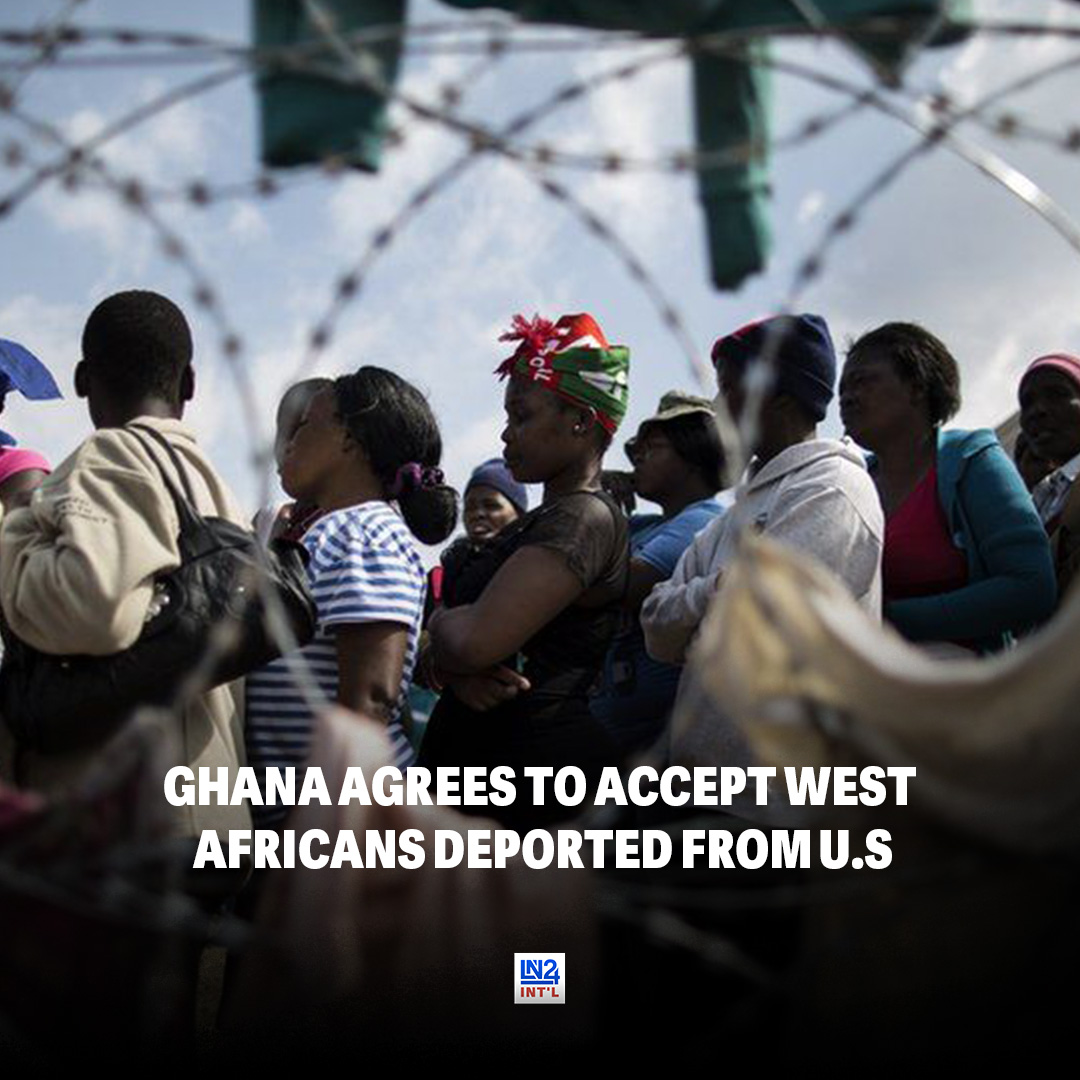 ln24_intl's tweet image. 💥 Ghana has accepted 14 West African nationals deported from the US, including Nigerians and a Gambian, who were later sent back to their home countries. US also deported migrants to Eswatini, South Sudan, and Rwanda recently. #Ghana #USMigration #WestAfrica #Deportation