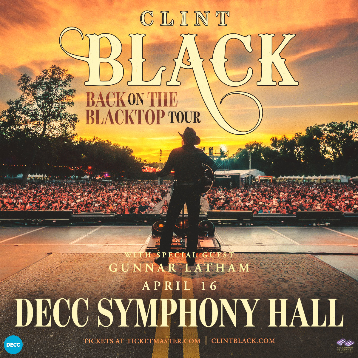 Get your Pre-Sale tickets NOW until 10pm tonight!  🚨

Use code: PEPPER at this link: ticketmaster.com/event/0600631C…

#PepperPresents Clint Black – Back On The Blacktop Tour
DECC Symphony Hall | Thursday, April 16

More info - decc.org/event/clint-bl…