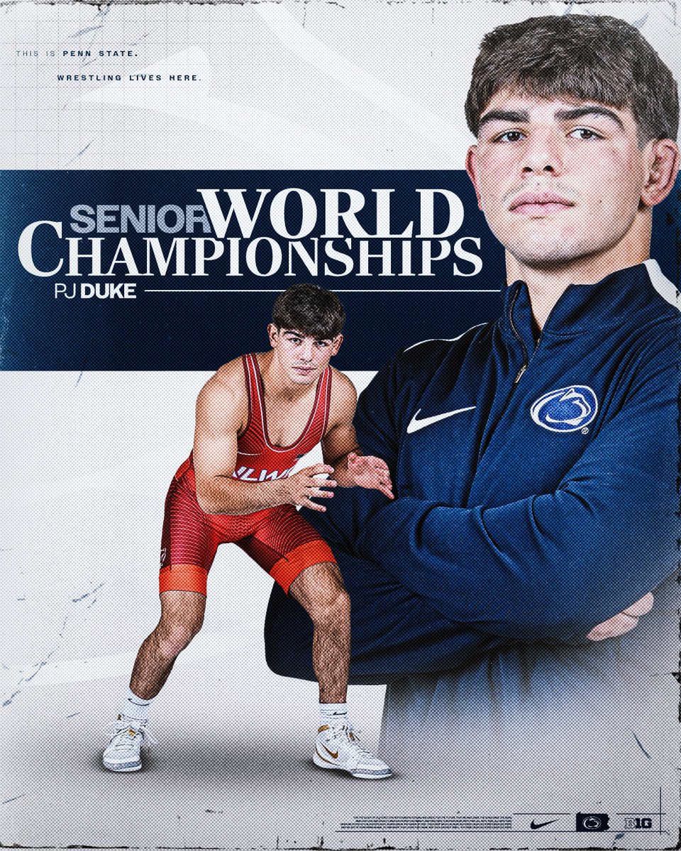 pennstateWREST's tweet image. COMPETING THIS WEEKEND/NEXT WEEK!
Three Penn State / Penn State RTC wrestlers are at the 2025 UWW World Championships in Zagreb, Croatia!
PJ Duke 70 kg - Saturday and Sunday
Levi Haines 79 kg - Sunday and Monday
Kyle Snyder 97 kg - Monday and Tuesday
#PSUwr