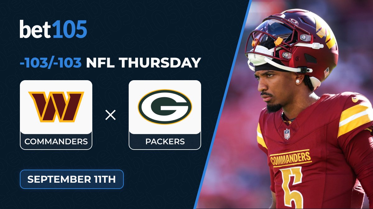 bet_105's tweet image. Thursday Night Football = REDUCED JUICE💰

-103/-103 on the spread for Commanders vs Packers tonight

No gimmicks. Just the best odds in the WORLD🌍