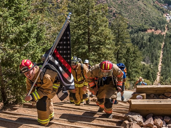 Each year, first responders climb the Manitou Incline in full gear—some carrying up to 75 pounds of equipment—to honor the lives lost on September 11, 2001.

This powerful tradition reminds us of the courage and sacrifice shown that day.

Thank you to <a href="/COSpringsParks/">CO Springs Parks</a> for hosting
