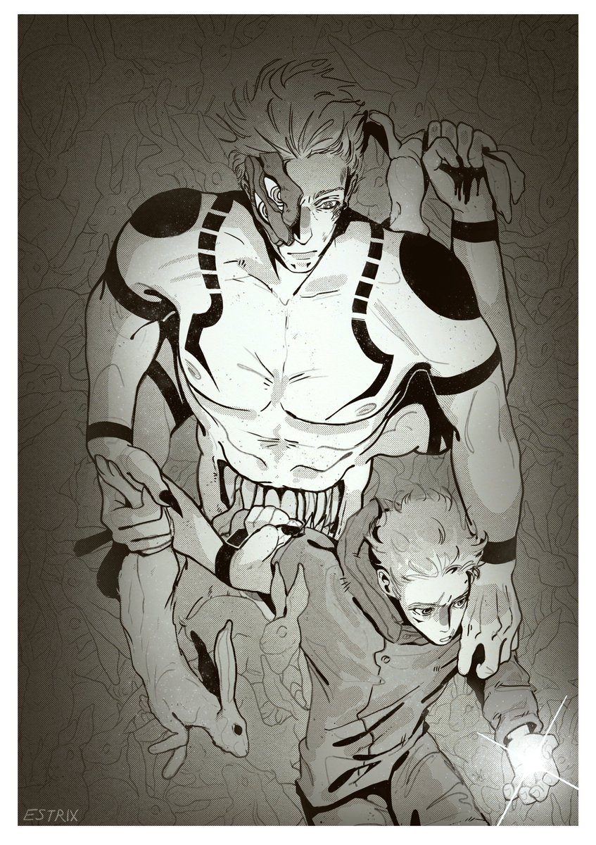 estrixart's tweet photo. And if you go chasing rabbits
You know you're going to fall
 #JujutsuKaisen #呪術廻戦 https://t.co/prVr23bZKa