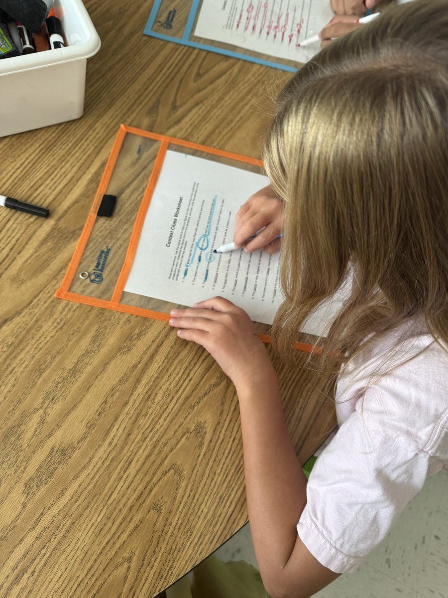 Fifth grade is working hard on context clues!