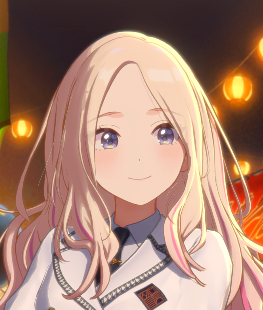 support card event starts > sena smiles like this > i fall in love again