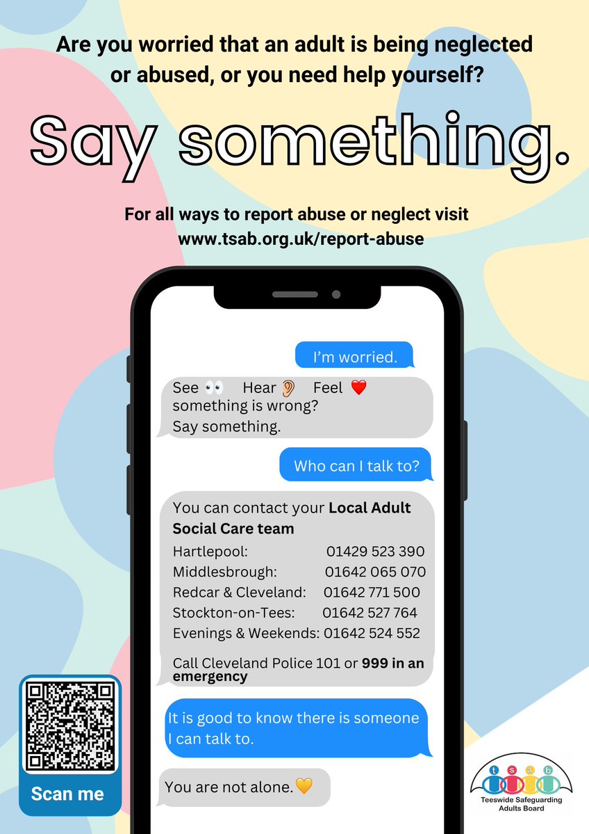 Reporting concerns isn’t interfering it’s safeguarding.
See below for information on reporting and services available:

Cleveland Police: cleveland.police.uk/ro/report/

TSAB: tsab.org.uk/report-abuse/

Visit our find support in your area page: tsab.org.uk/?s=Find+Support