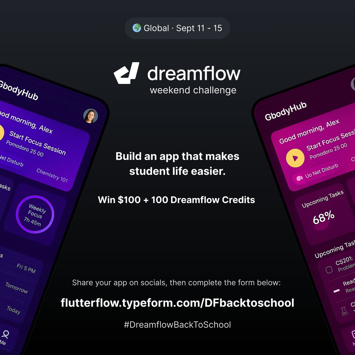 DreamflowApp's tweet image. 📢 Win $100 and $100 Dreamflow credits in the #DreamflowBackToSchool Weekend Challenge
How To Enter 👇