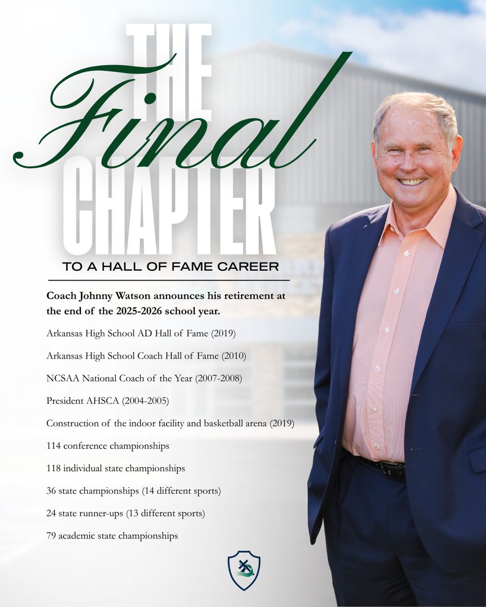 Coach Johnny Watson, who has spent the last 50 years making a significant impact on the lives of students and coaches, has announced his retirement at the conclusion of the 2025-2026 school year. He has worked tirelessly for many years to positively impact those around him and to