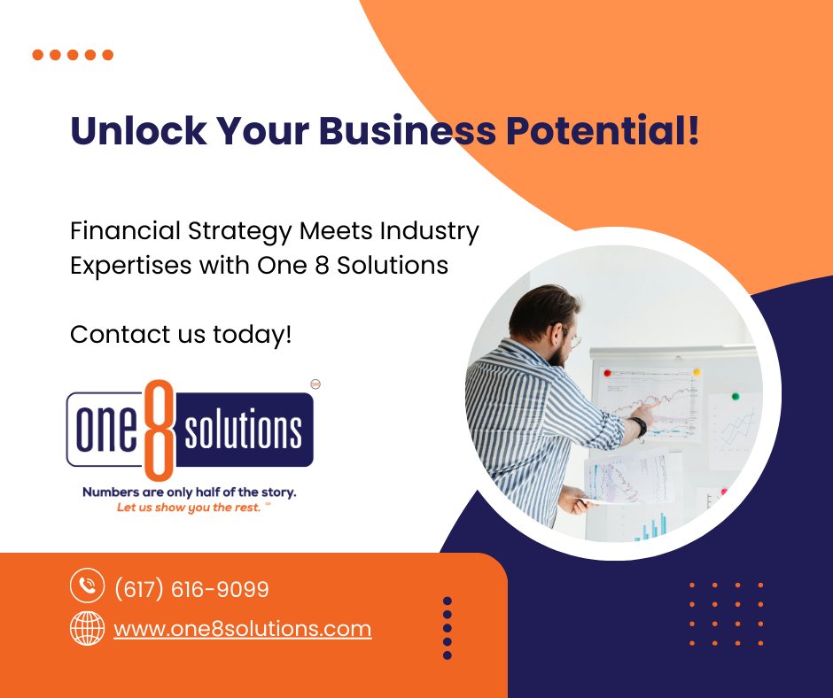 one8solutions's tweet image. Strategy Meets Expertise. Turn numbers into actionable insights with One 8 Solutions.

📋 Book a meeting to see how we can make a difference: bit.ly/3kUxzEk

#StrategicAccounting #ProfessionalGrowth