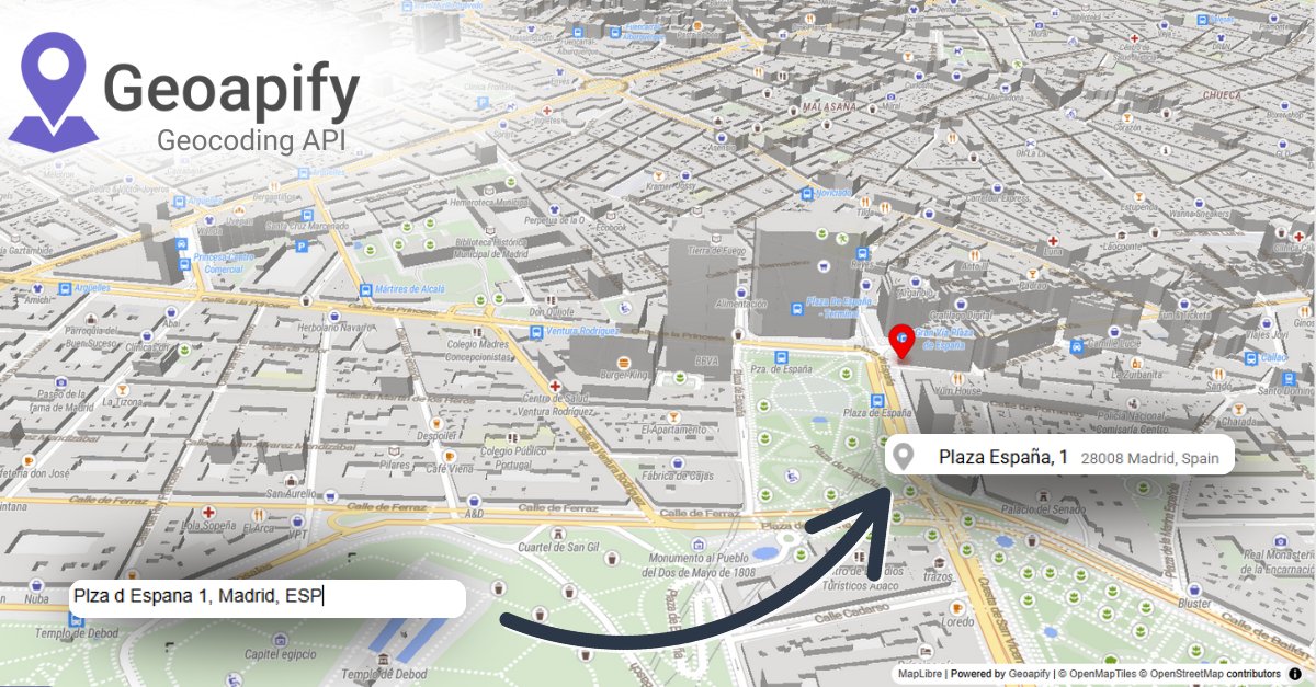 geoapify's tweet image. “Plza d Espana 1, Madrid, ESP” → “Plaza de España 1, 28008 Madrid, Spain” ✅
That’s Address Standardization.
We wrote a guide on how to do it — manually, no-code, or with APIs.
👉 geoapify.com/address-standa…
 #Geocoding #DataQuality #DevTools #APIsForData