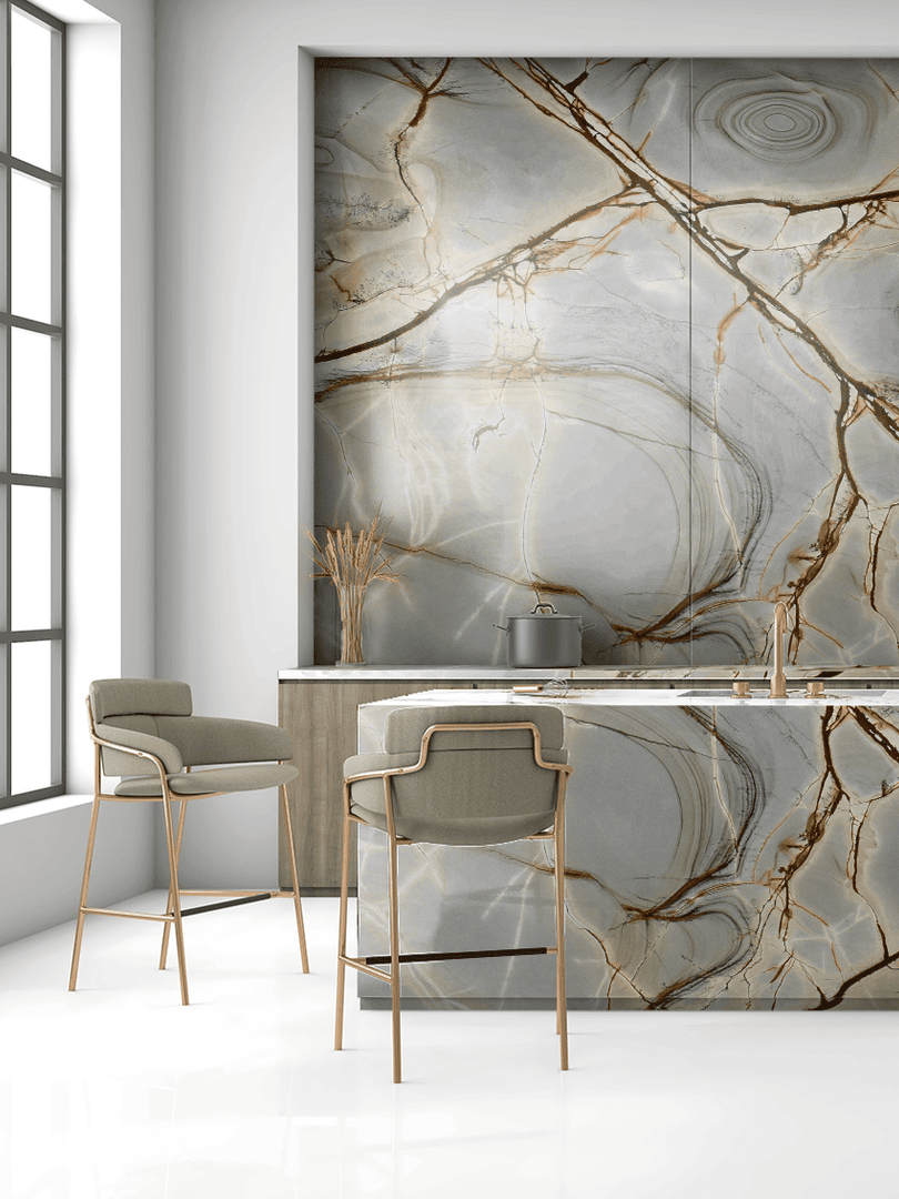 PacShore's tweet photo. Add a touch of luxury with our Blue Deep quartzite 🌊 This remarkable stone features flowing waves of blue, beige, gold, and white—perfect for creating an elegant and timeless look in your home. Discover how this majestic stone can redefine your living space. https://t.co/v1yRZESr2x