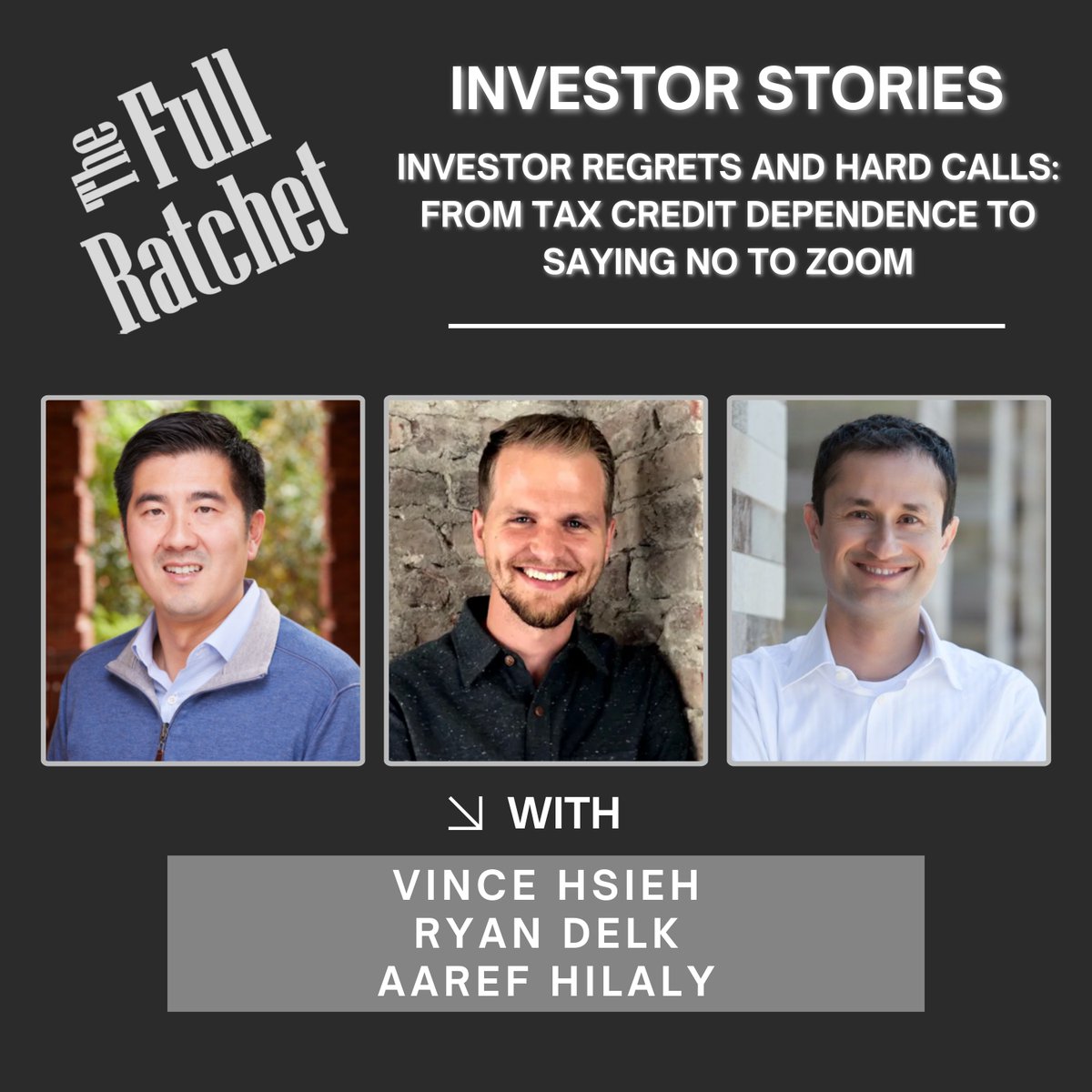 The Full Ratchet (@tfr_pod) on Twitter photo Zoom at Seed. Primer partnerships. A tax-credit unicorn. <a href="/vmhsieh/">Vincent Hsieh</a> of Cypress Growth Capital, <a href="/aaref/">Aaref Hilaly</a> of <a href="/BainCapVC/">Bain Capital Ventures</a>, and <a href="/delk/">Ryan Delk</a> of <a href="/Primer/">Primer</a> share the tough “Why I Passed” moments — from missed deals to opportunities left on the table. Tune in today! Zoom at Seed. Primer partnerships. A tax-credit unicorn. <a href="/vmhsieh/">Vincent Hsieh</a> of Cypress Growth Capital, <a href="/aaref/">Aaref Hilaly</a> of <a href="/BainCapVC/">Bain Capital Ventures</a>, and <a href="/delk/">Ryan Delk</a> of <a href="/Primer/">Primer</a> share the tough “Why I Passed” moments — from missed deals to opportunities left on the table. Tune in today!