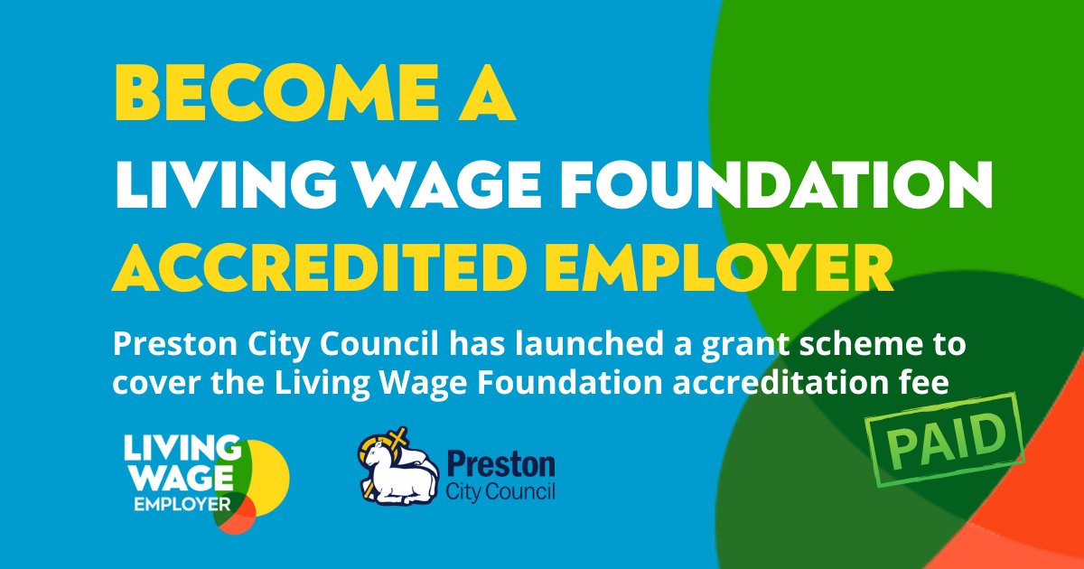 📢 We’re pleased to support @PrestonCouncil’s mission as a Living Wage City.

With 35 accredited employers already uplifting over 4,200 workers, the goal is to double that impact and a new grant scheme is helping local SMEs get accredited.

🔗 preston.gov.uk/article/11109/…