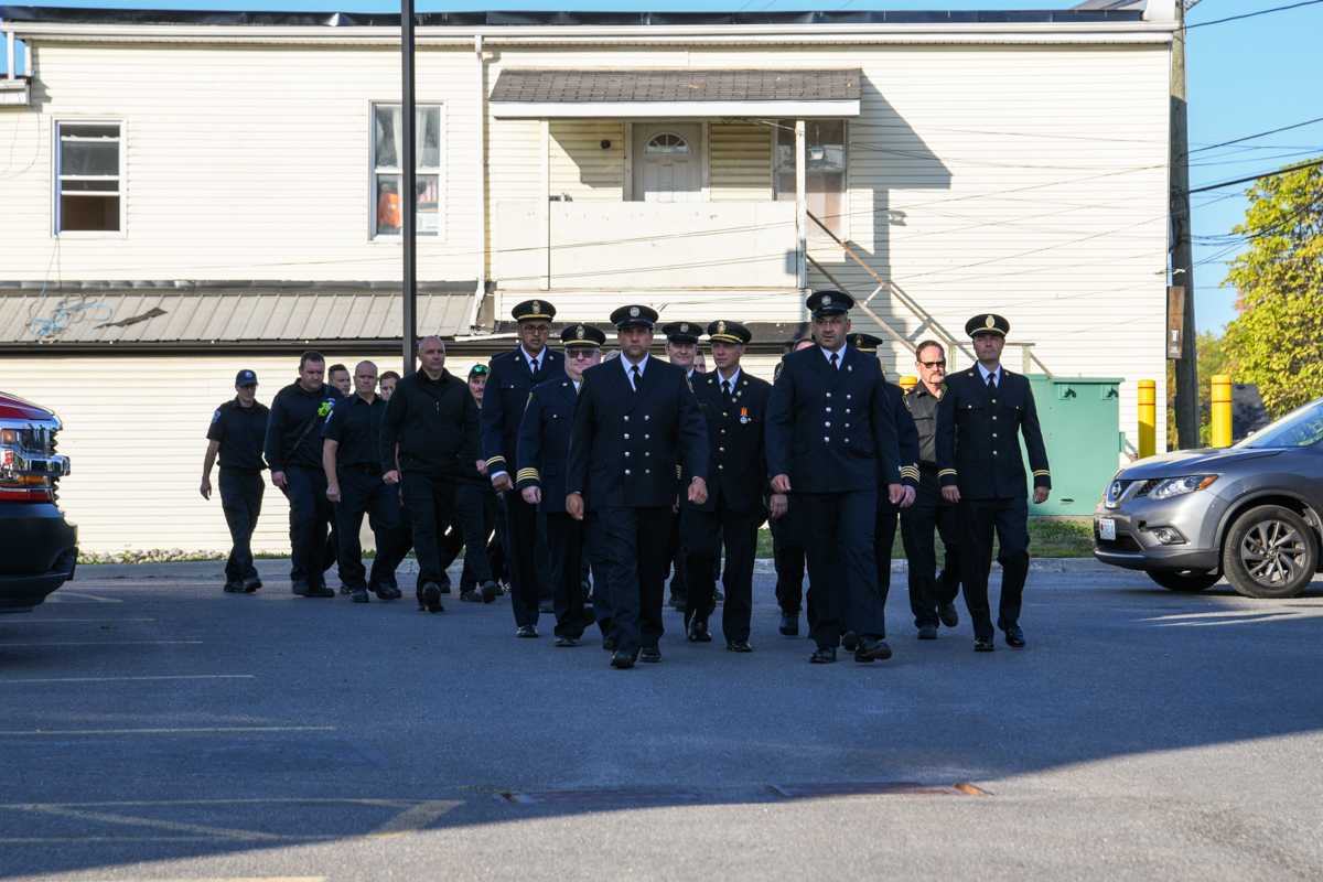 BellevilleON's tweet image. Fire &amp;amp; Emergency Services | This morning, Belleville Fire &amp;amp; Emergency Services held a memorial service at Station #1 to remember those who lost their lives during the tragic events of Sept. 11, 2001. On that day, 24 years ago, 343 firefighters selflessly lost their lives in the…