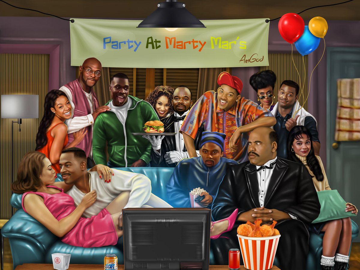 “Party At Marty Mar’s 
Art 🖼️ by me
Canvas prints: darealicon.com 

#martinlawrence #show #freshprinceofbelair #art