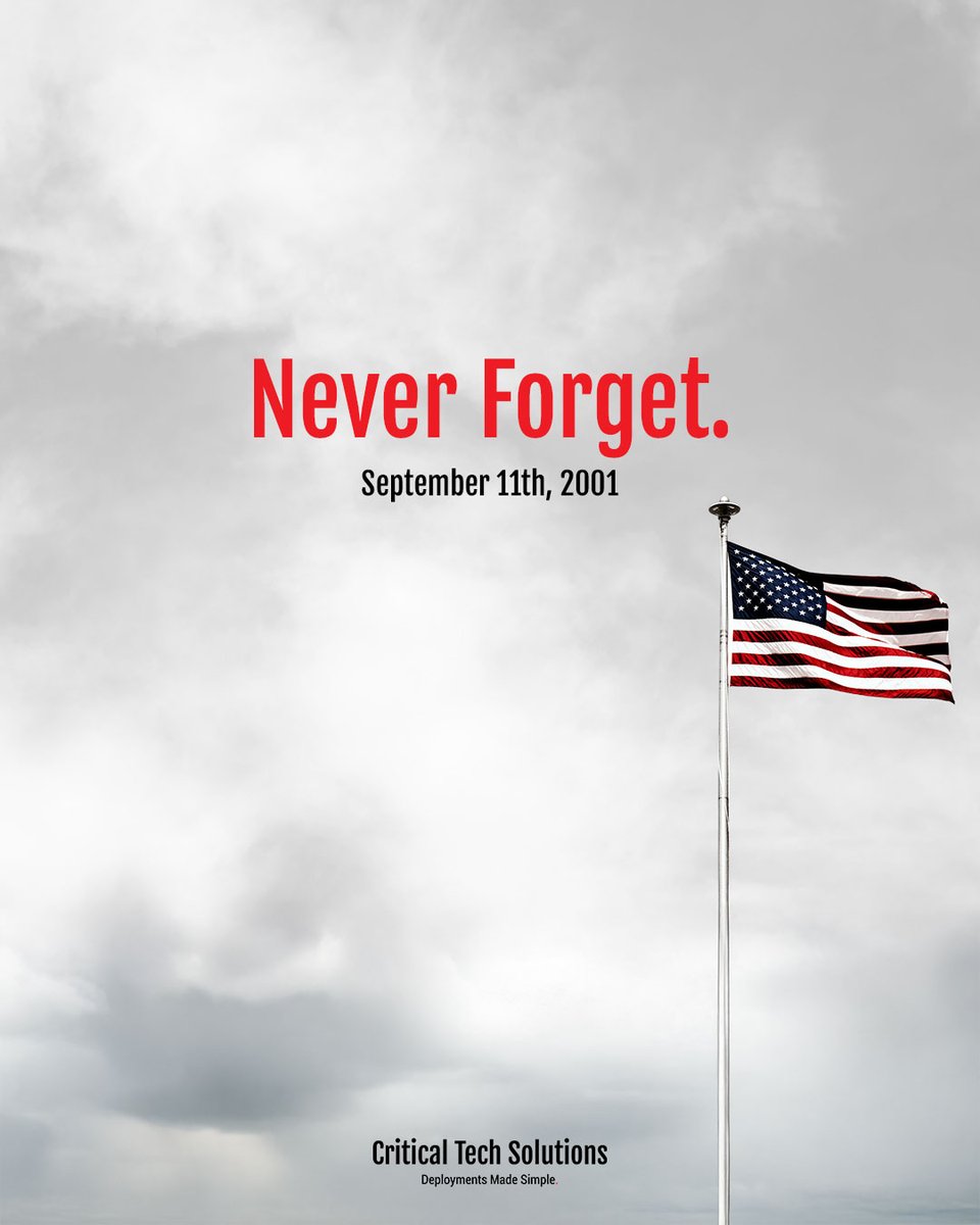 CriticalTS's tweet image. Today we honor the lives lost on September 11, 2001, and the bravery of law enforcement and first responders who put others before themselves. 🇺🇸 #NeverForget