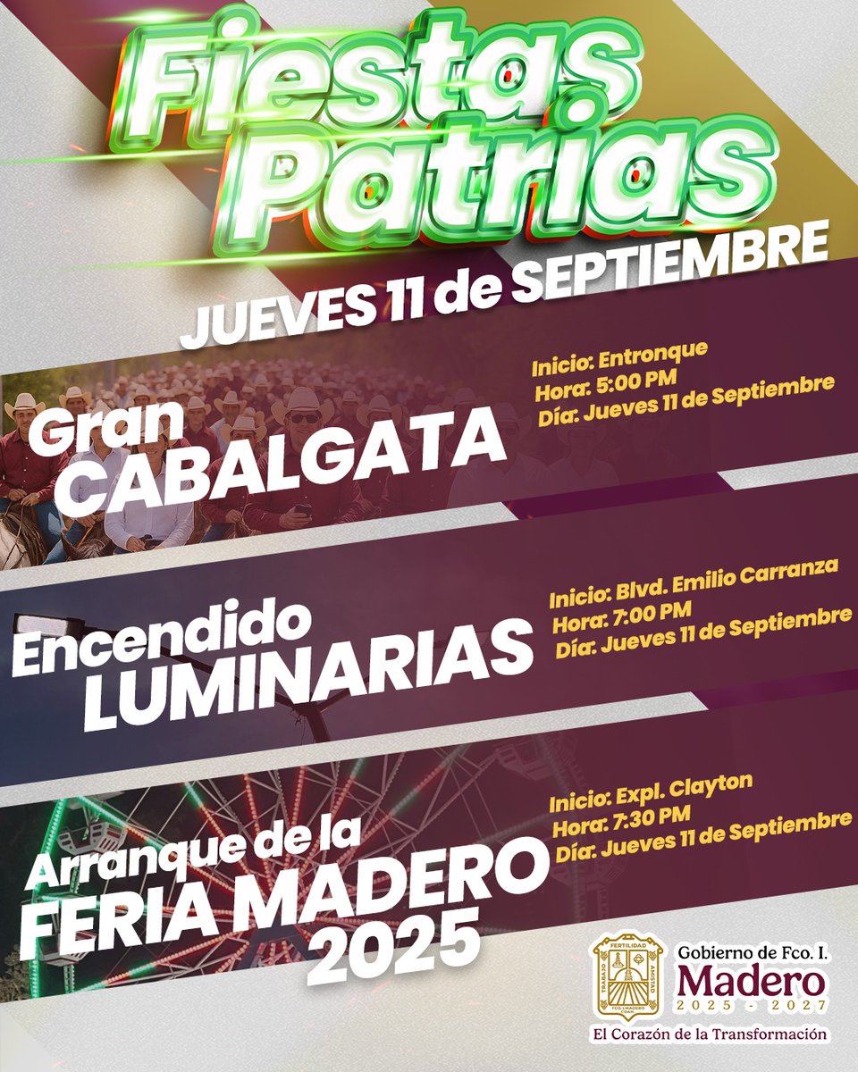 Vámonos de fiesta...
Francisco I Madero Coahuila 🇲🇽 INVITA.