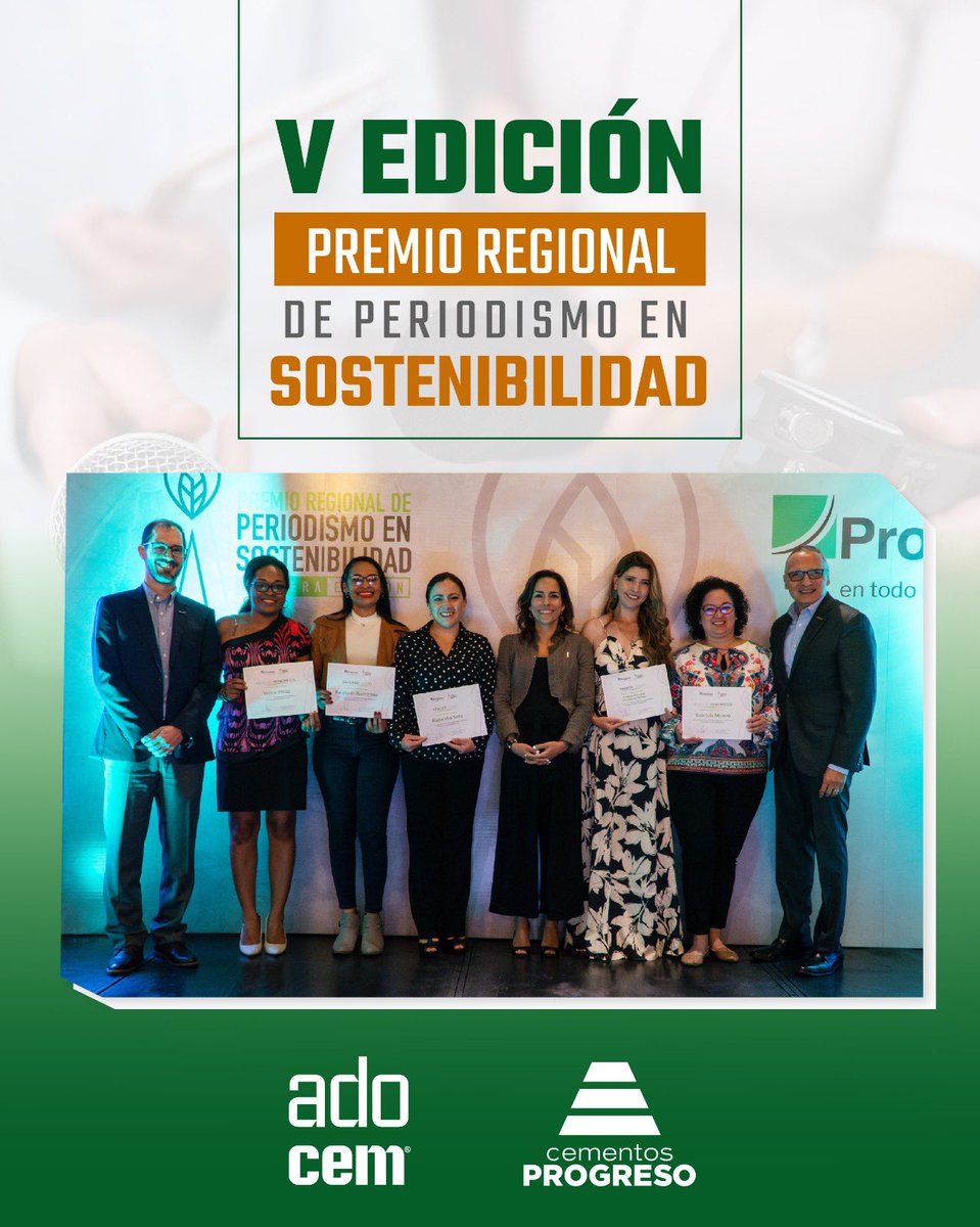 ADOCEMRD's tweet image. Desde ADOCEM reconocemos la iniciativa de nuestra empresa asociada Cementos Progreso, que impulsa este premio pionero en Latinoamérica

🔗 Más información y postulaciones en: premioalperiodismoprogreso.com

#ADOCEM #CementosProgreso #PremioPeriodismoSostenibilidad