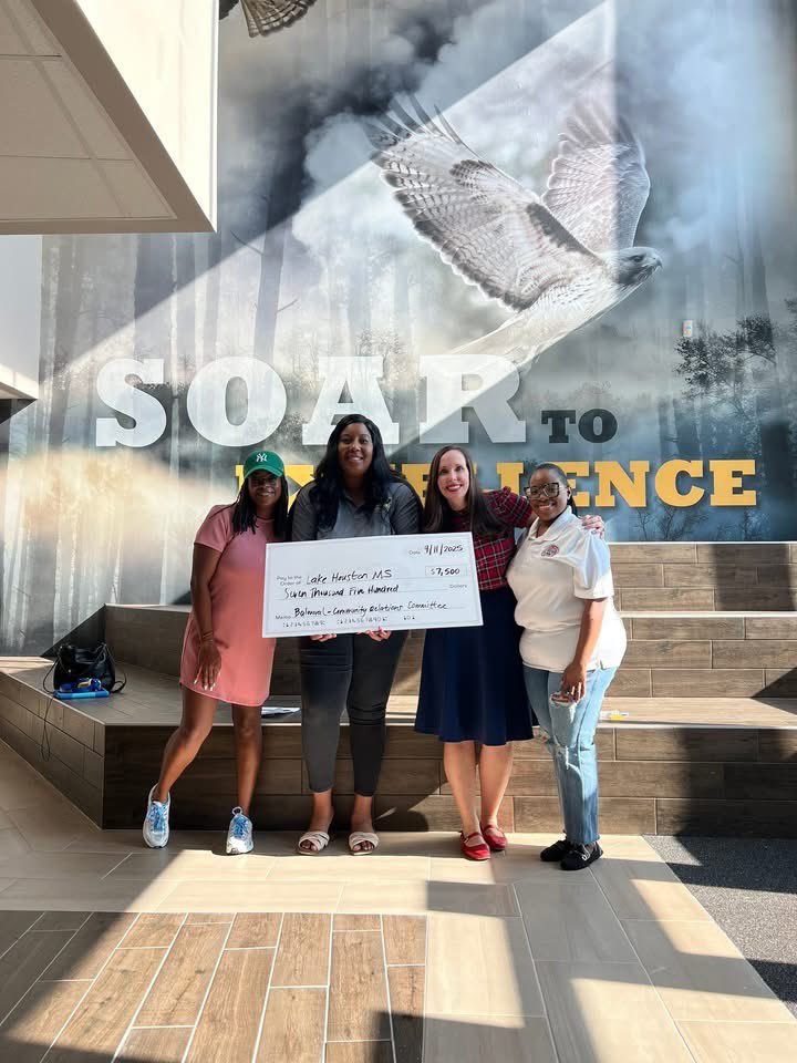 ✨ Community in Action! ✨The Balmoral Community Relations Committee, on behalf of the Adopt-a-School Program, proudly presented checks to support our zoned neighborhood schools. 💙📚 Thank you to the schools for warmly welcoming us on campus! 💚💛🖤💙❤️<a href="/HumbleISD_FDN/">HumbleISD Foundation</a> <a href="/HumbleISD/">Humble ISD</a>