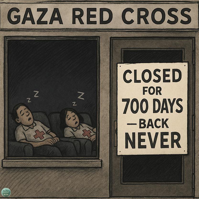 MoralBlindness's tweet photo. Today is 703 days and still the red cross is closed for the hostages: 
A powerful reminder of humanitarian silence while hostages suffer.

#RedCross #Hostages #700Days #NeverAgain #HumanRights #SilenceIsComplicity
#LetThemGo #genz https://t.co/F04dDvHzQ4